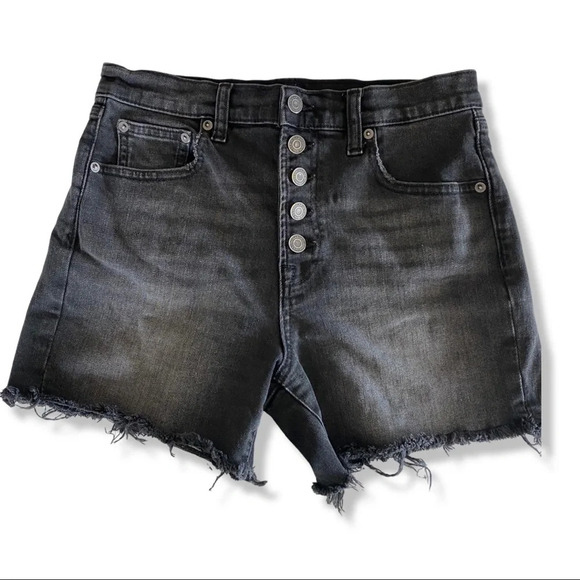 {GAP} black wash denim high rise 4” shorts - Picture 2 of 3